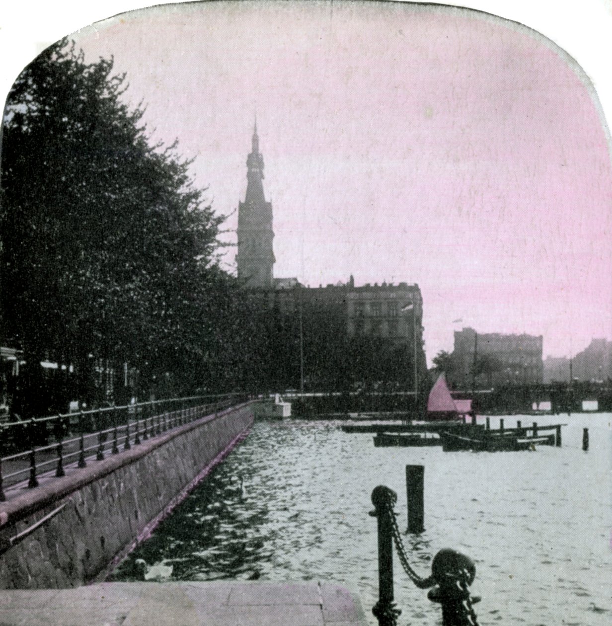 Rathaus und die Alster, Hamburg, Deutschland von Unbekannt