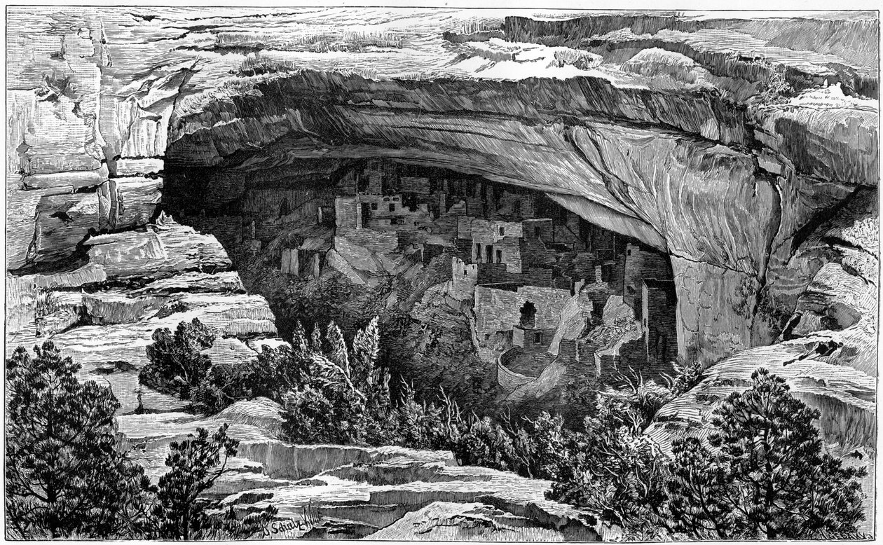 Cliff Palace im Cliff Palace Canyon, Südwest-Colorado, USA, 1901 von Unbekannt
