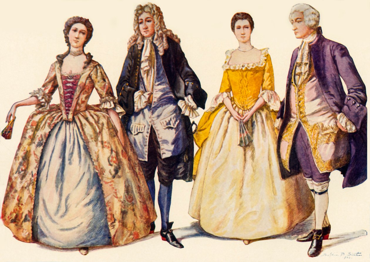 Kleidung der Herrschaft von Königin Anne und Georg I., 1702-1725 von Unbekannt