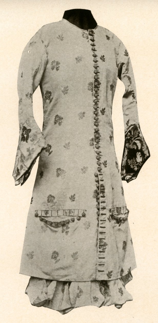 Mantel und volle Kniehosen aus Buff-Brokat mit Blumen und Blättern, ca. 1670, 1937 von Unbekannt