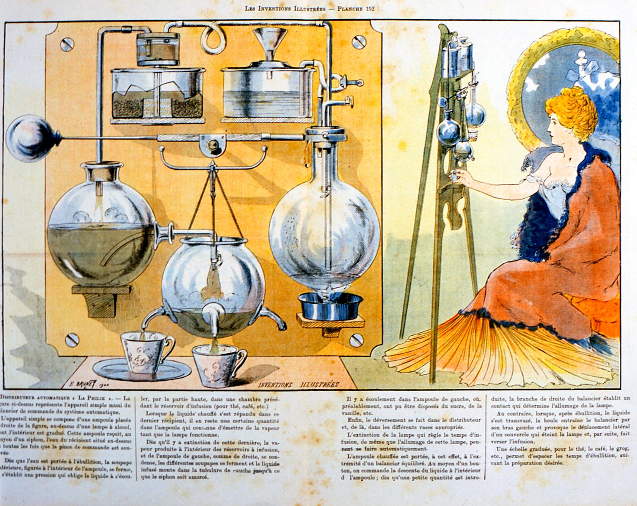 Kaffee- oder Teemaschine, beheizt durch eine kleine Spirituslampe, 1900 von Unbekannt