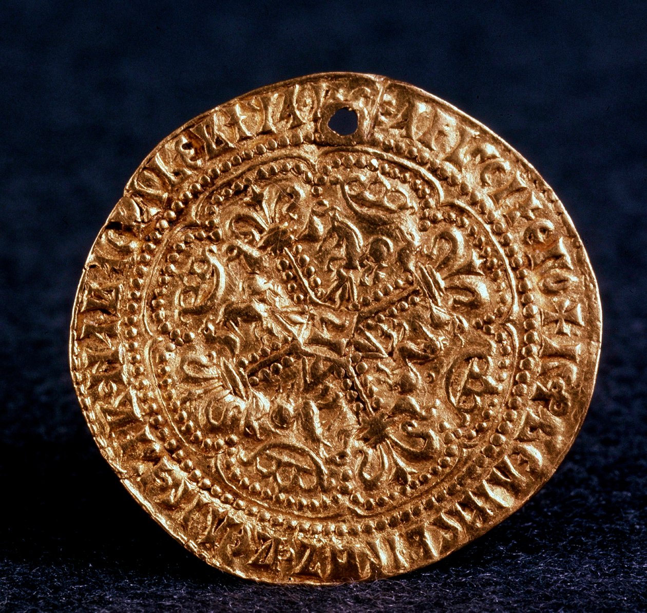 Münze Korabelnik von Zar Iwan III. Vorderseite: Blütenkreuz, 1471-1490 von Unbekannt
