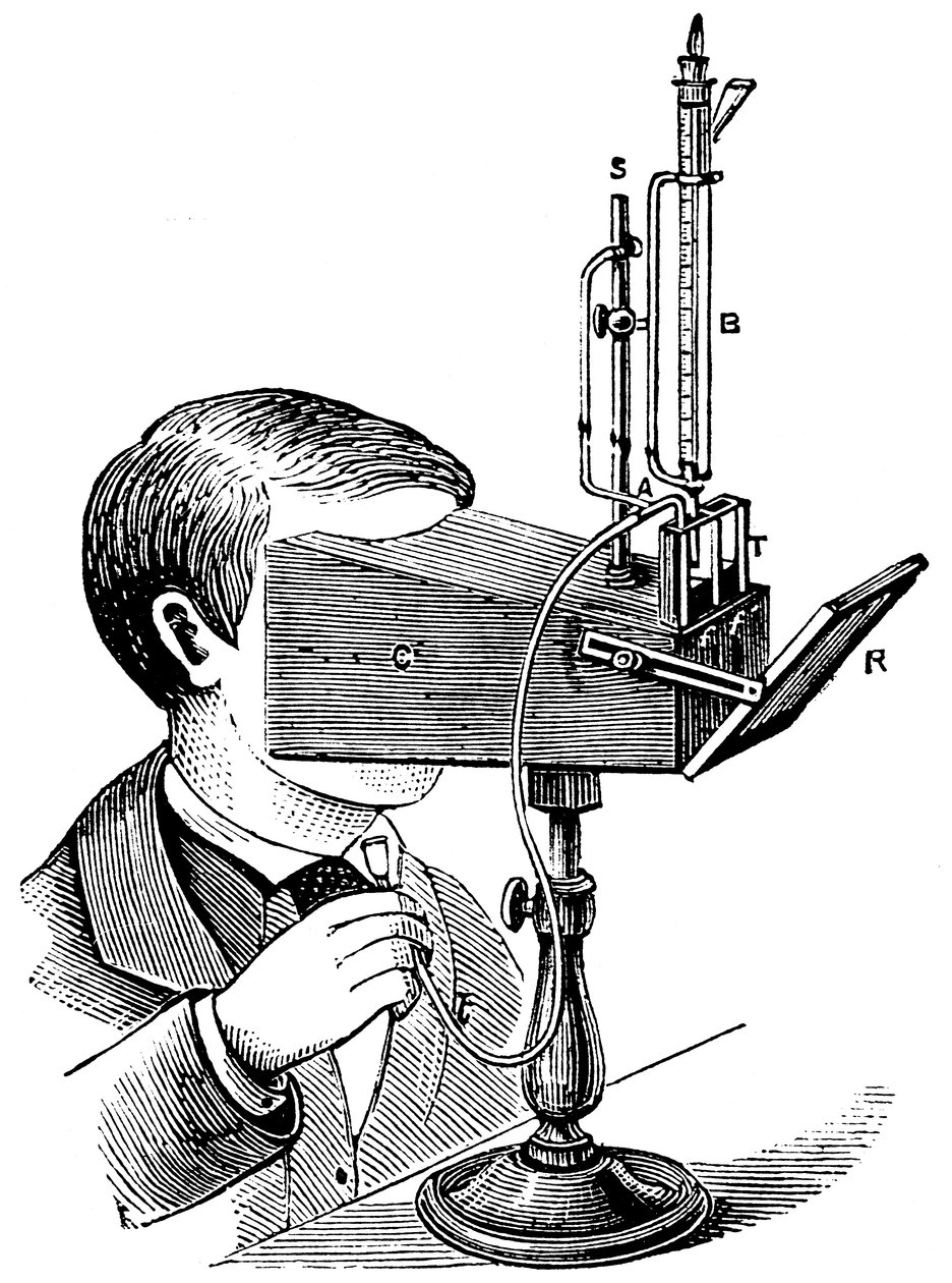 Kolorimeter, nach einem Entwurf von Labilliardiere mit Modifikationen von Salleron, 1871 von Unbekannt