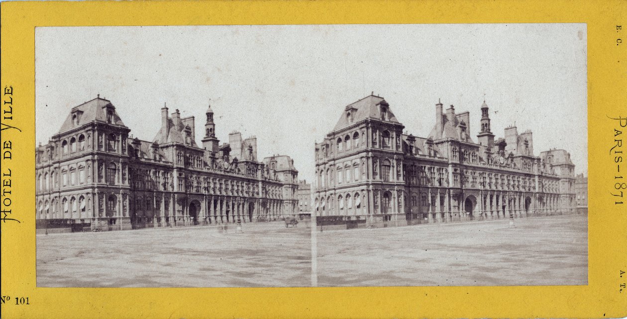 Commune de Paris (1871): Ansicht des Rathauses von Unbekannt