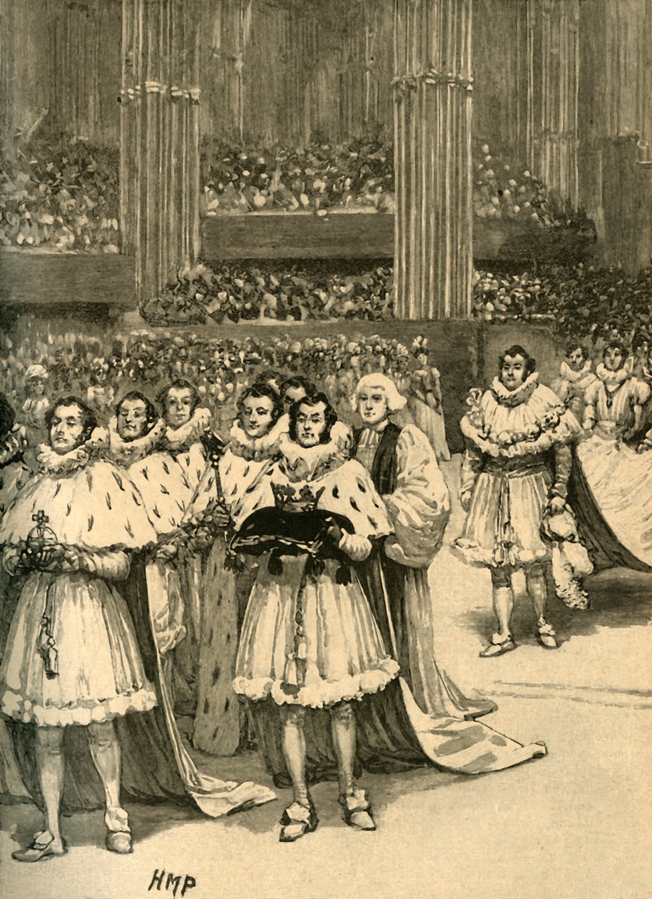 Krönung von König Wilhelm IV.: der königliche Prozession, Westminster Abbey, London, 1830 um 1890 von Unbekannt