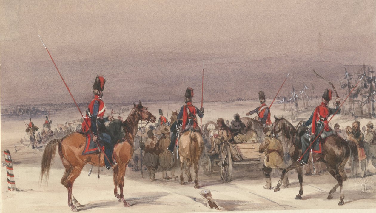 Kosaken eskortieren Deportierte, 1831 von Unbekannt