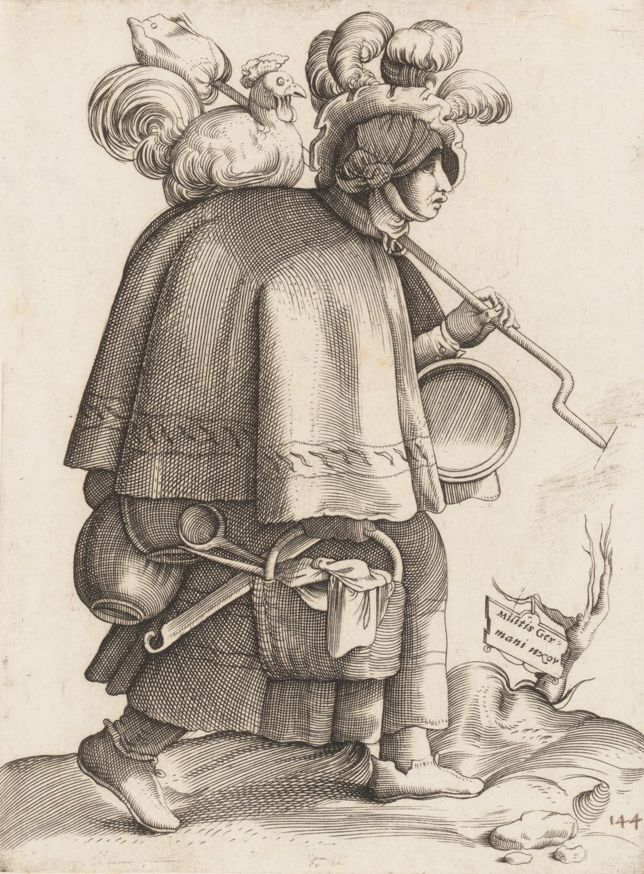 Kostümplatte: Frau eines Kriegers aus Deutschland, ca. 1558-70 von Unbekannt