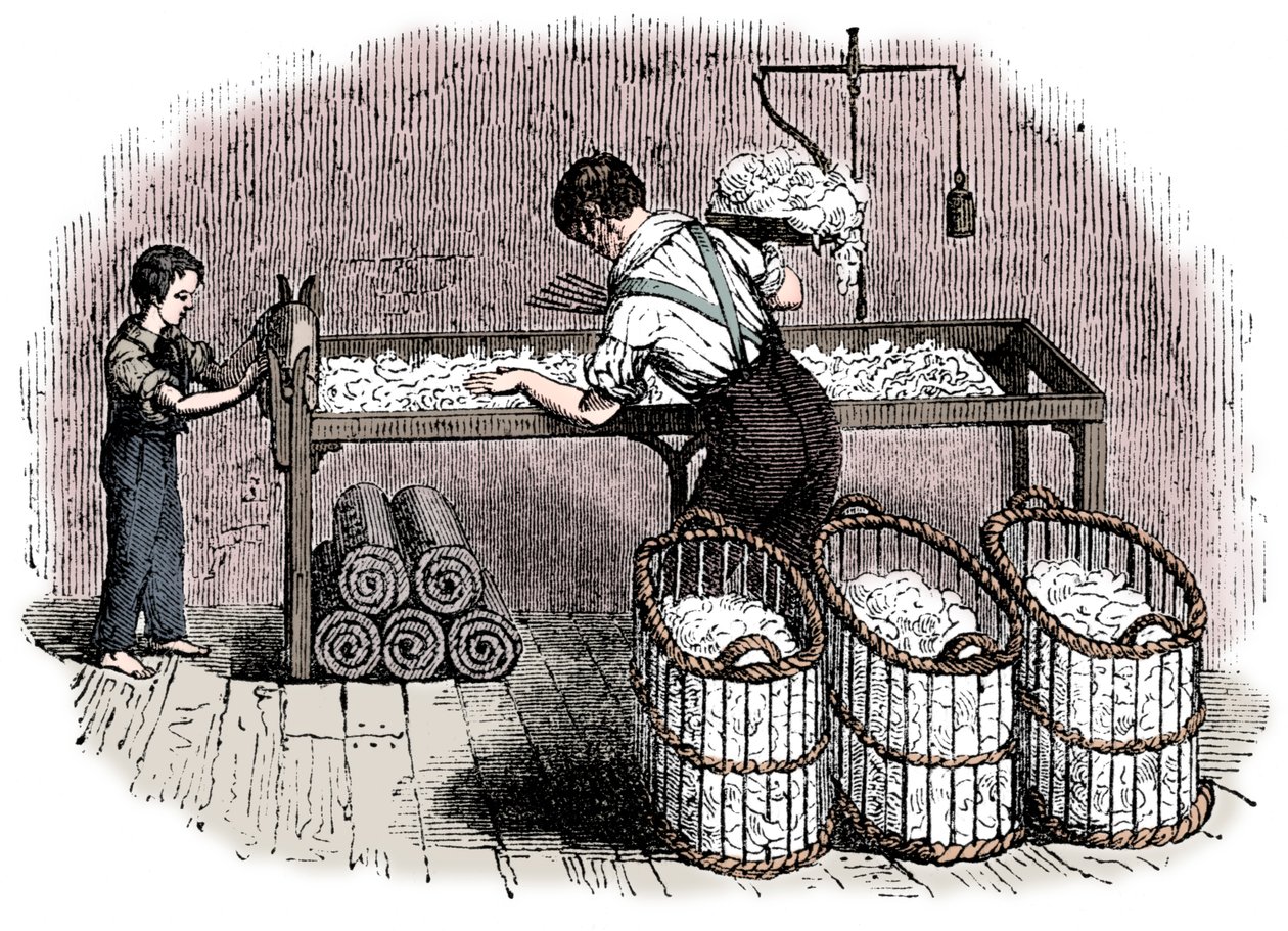 Baumwollherstellung, ca. 1845 von Unbekannt