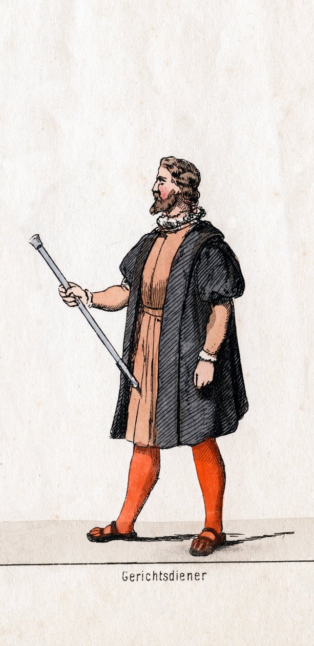 Gerichtsdienerkostüm für Shakespeares Stück, Heinrich VIII., 19. Jahrhundert von Unbekannt