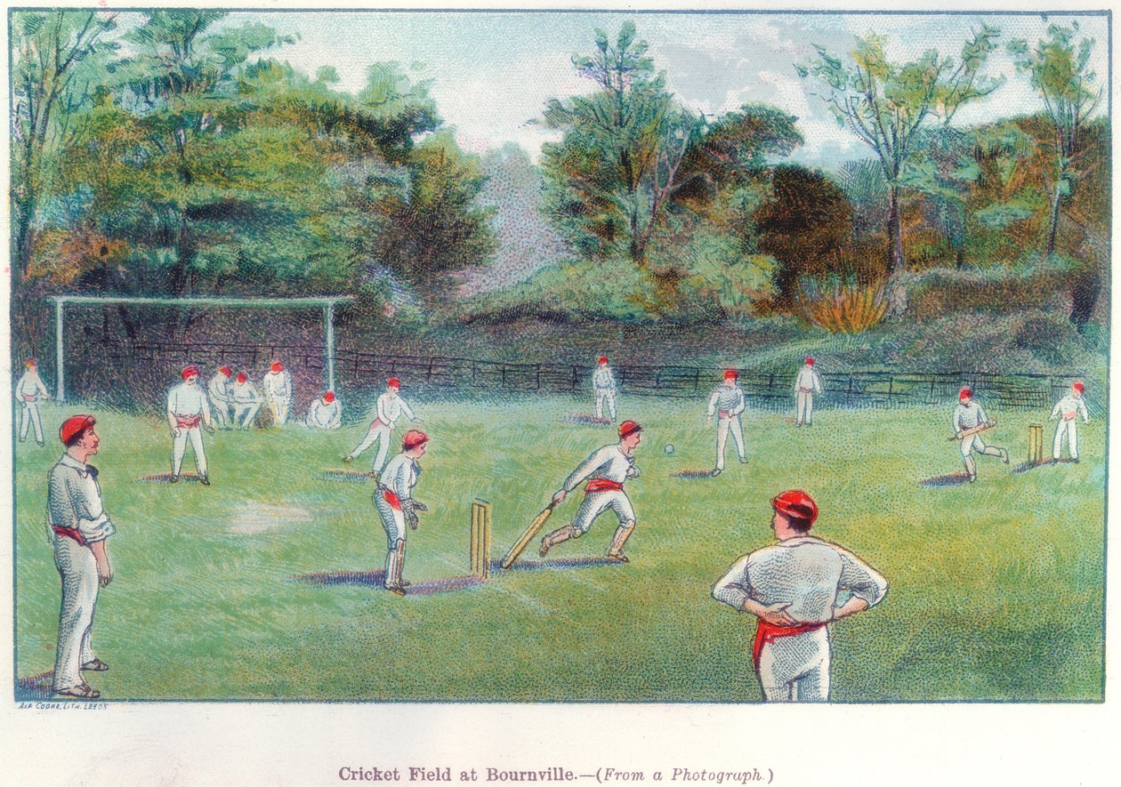Cricketfeld in Bournville, 1892 von Unbekannt