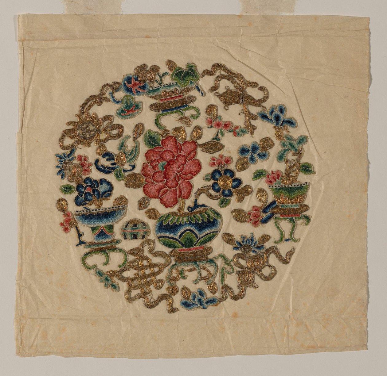 Ausgeschnittenes Motiv, Nadelarbeit, China, Qing-Dynastie 1644-1911, 19. Jahrhundert von Unbekannt