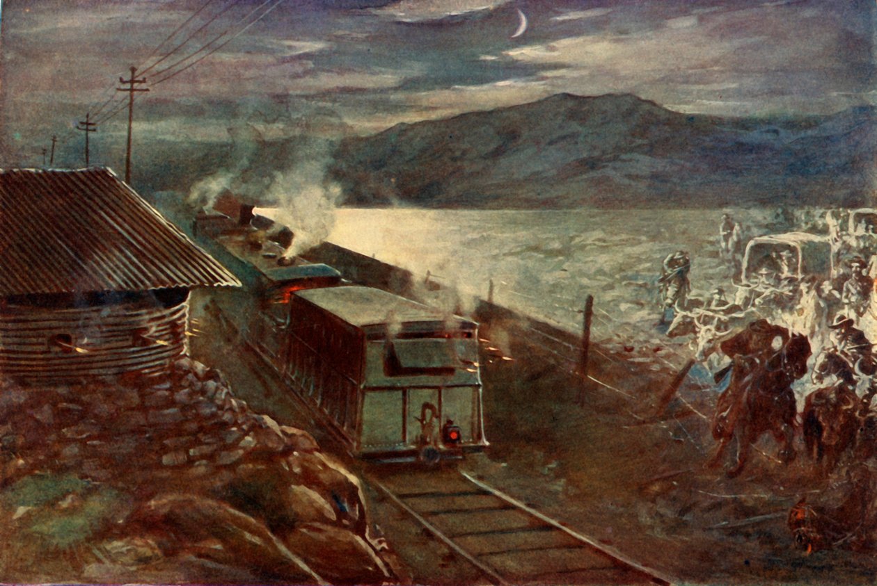 De Wets Versuch, die Eisenbahn zu überqueren, 1902 von Unbekannt