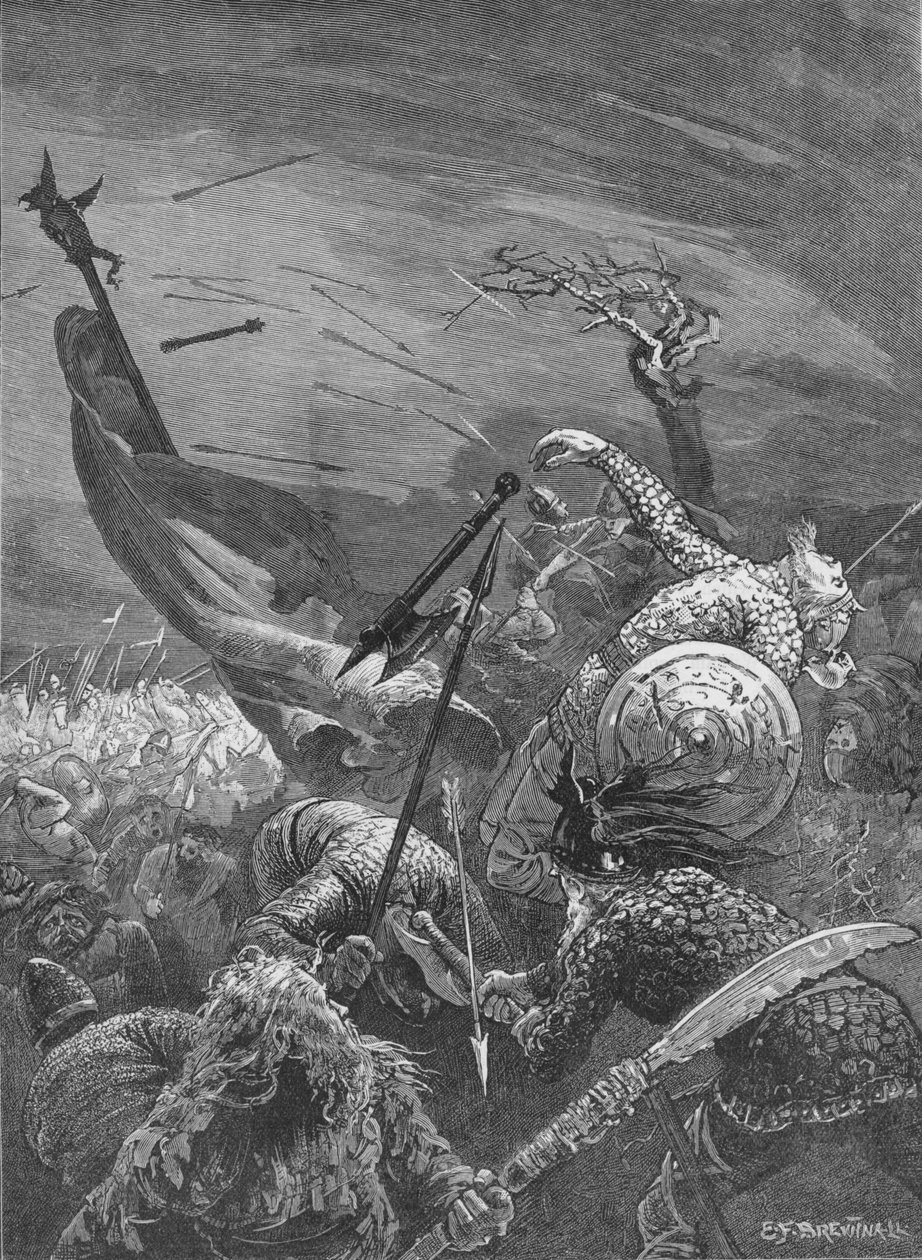 Tod von König Harold in der Schlacht von Hastings, 1066, 1905 von Unbekannt