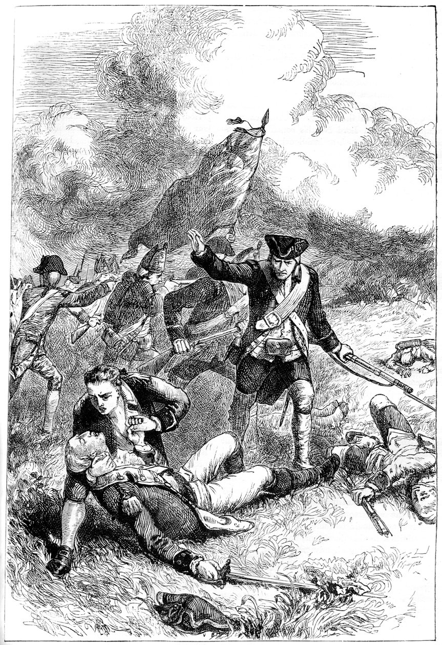 Tod von Major Pitcairn, Schlacht von Bunker Hill, Boston, Massachusetts, 1775 von Unbekannt