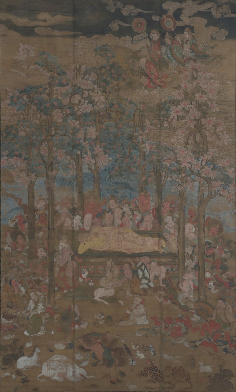 Tod des historischen Buddha Nehan-zu (15. Jahrhundert) von Unbekannt