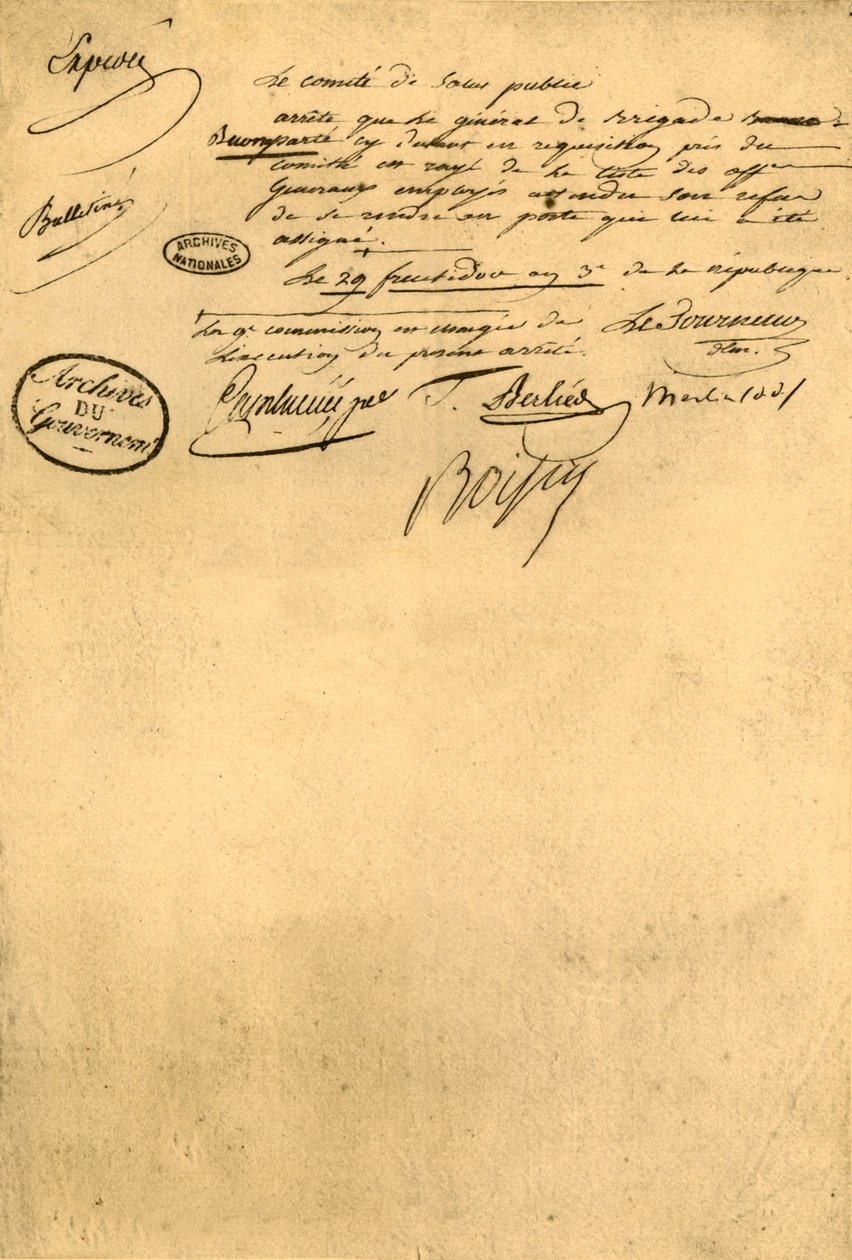 Dekret des Komitees für öffentliche Gesundheit, 5. September 1795 von Unbekannt
