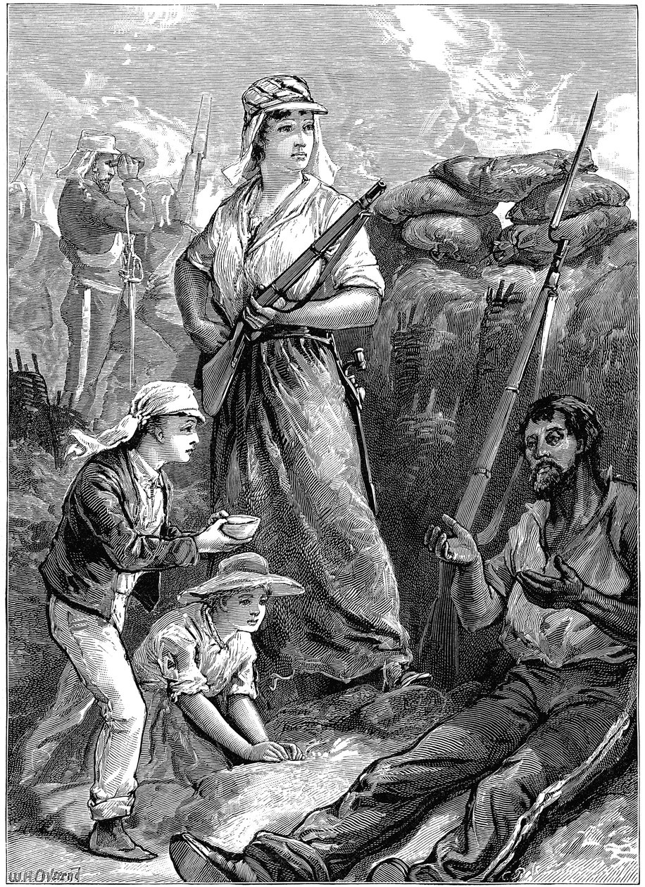 Verteidigung des Forts bei Futtegurh, Indischer Aufstand, 1857-1859 ca. 1895 von Unbekannt