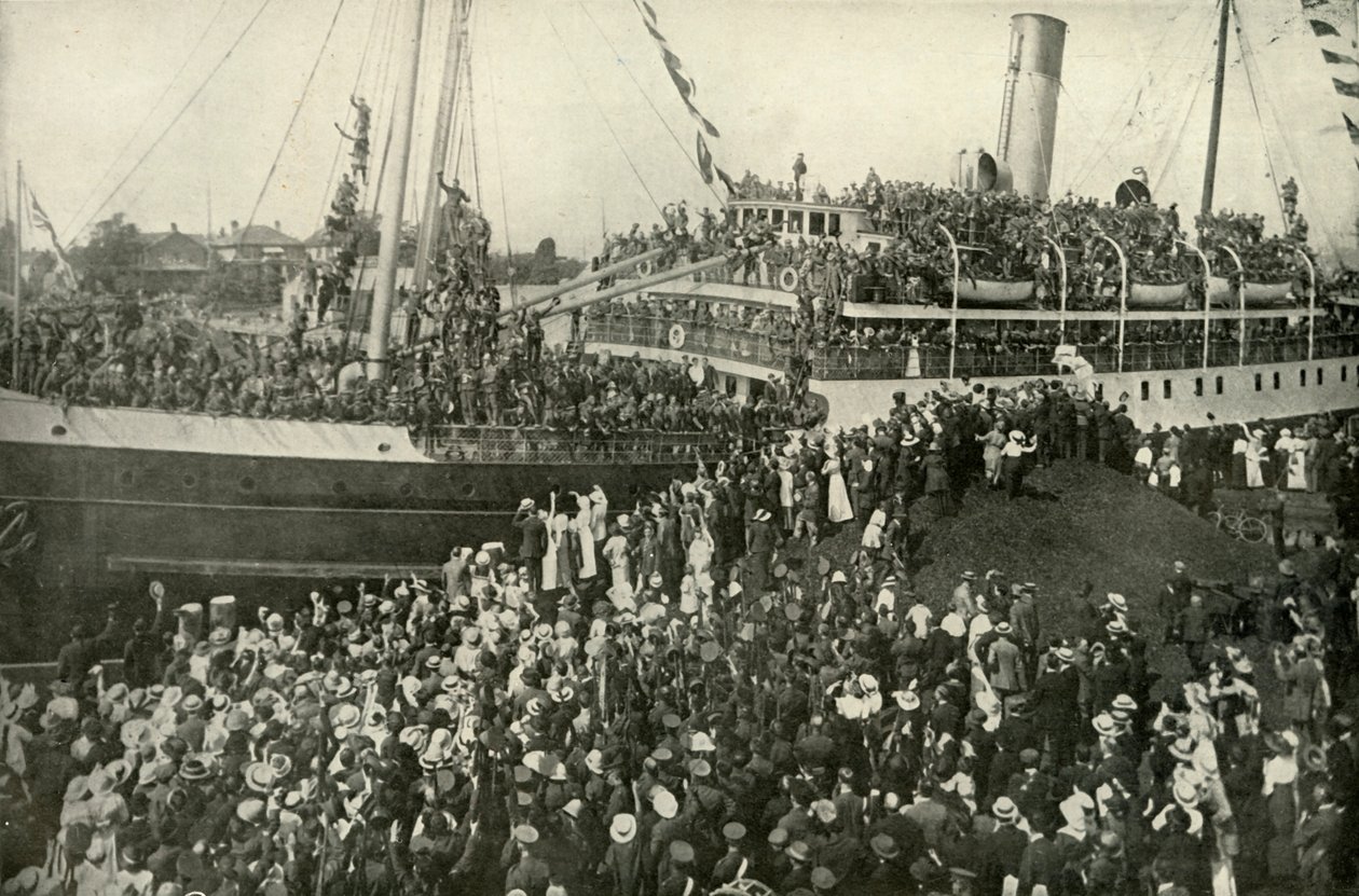 Abreise des viktorianischen B.C. Kontingents, ca. 1914, 1919 von Unbekannt