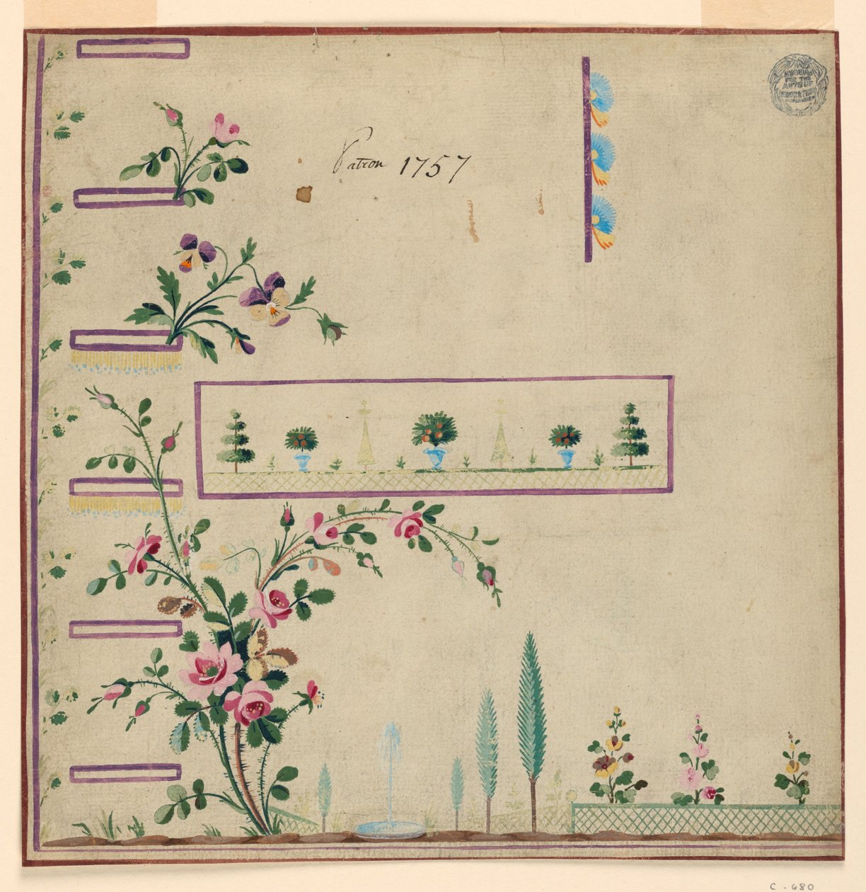 Entwurf für Gile, Muster 1757 der Fabrique de St. Ruf von Unbekannt