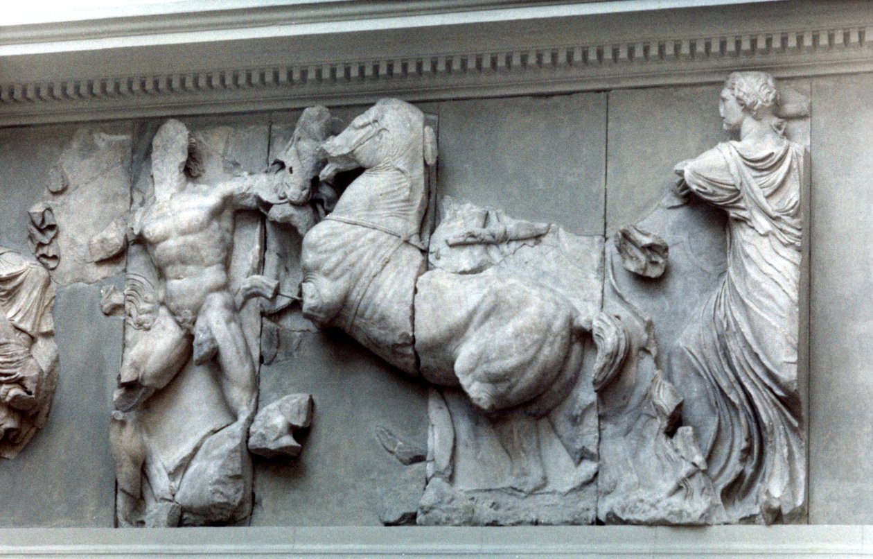 Detail vom Großen Fries des Pergamonaltars, 180-159 v. Chr. von Unbekannt