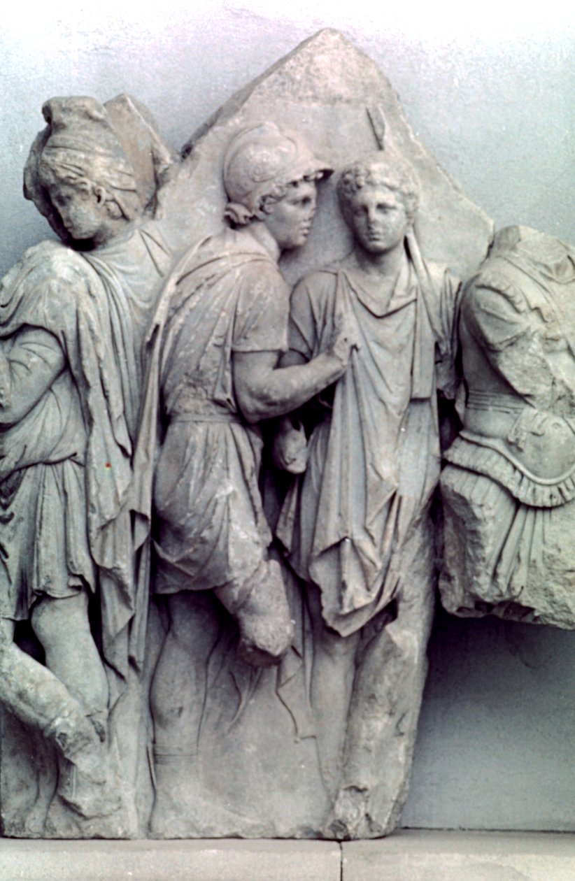 Detail vom Telephos-Fries des Pergamonaltars, 164-156 v. Chr. von Unbekannt