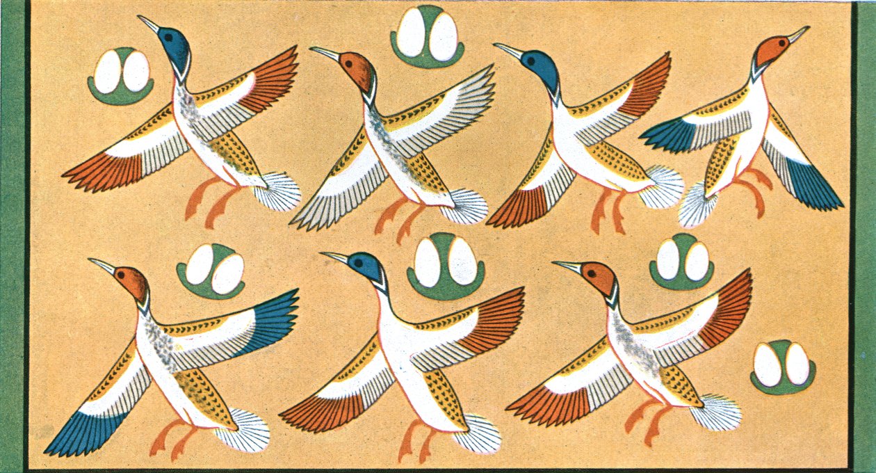 Detail der Deckenmalerei im Grab von Aichesi, Theben, Ägypten, 1928 von Unbekannt