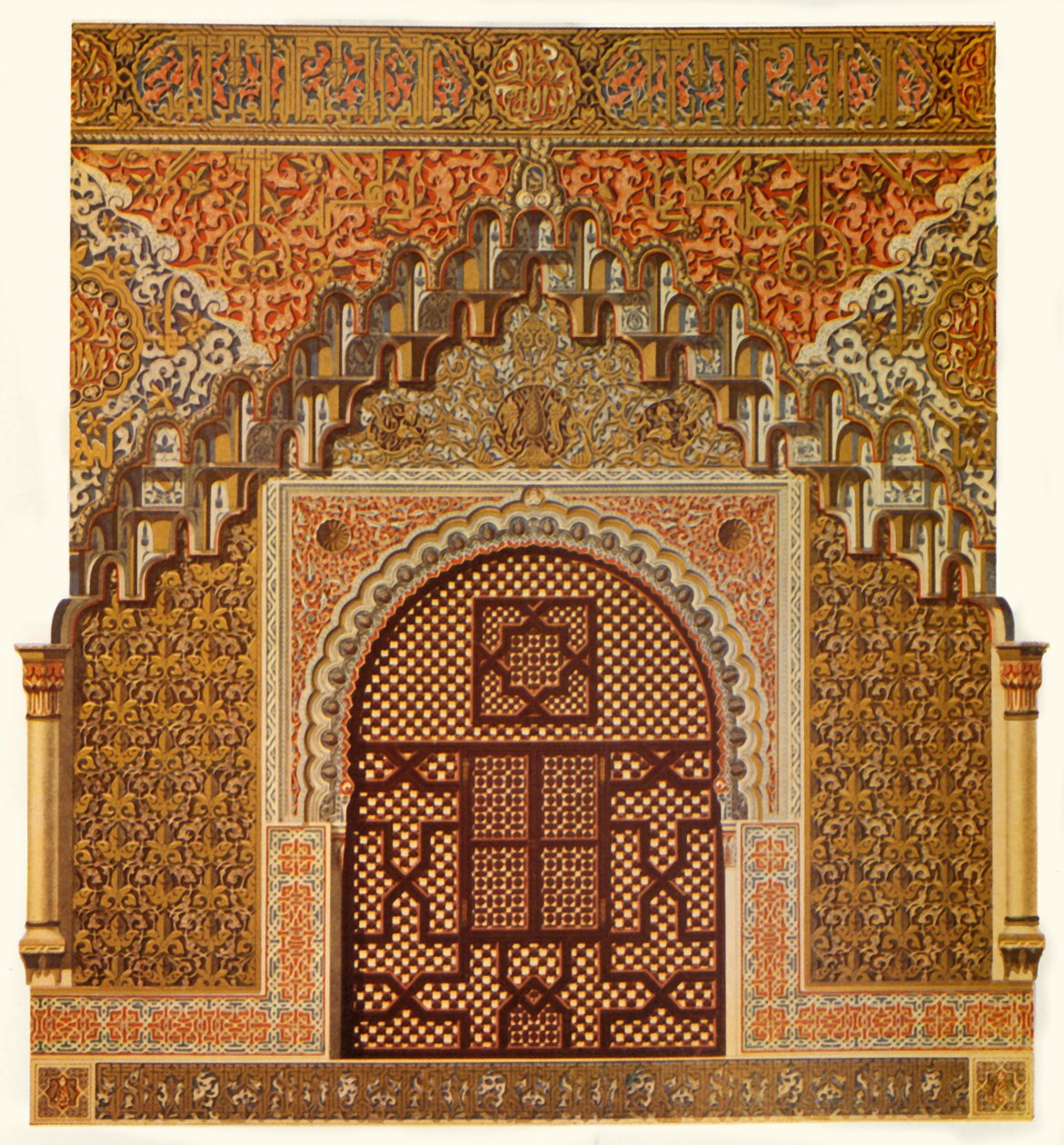 (Detail) der seitlichen Fenster in der Halle der zwei Schwestern von Unbekannt
