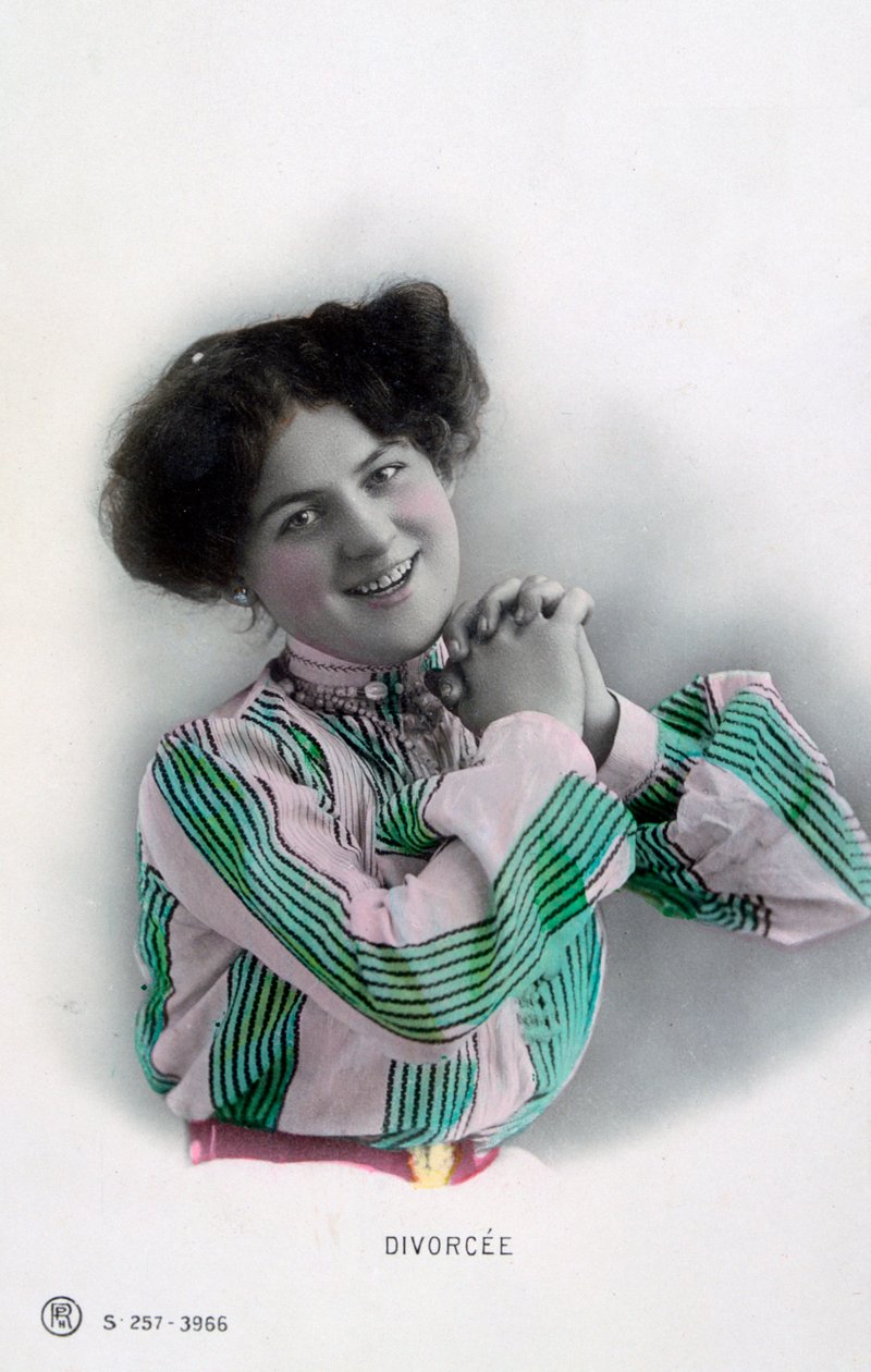 Scheidung, französische Vintage-Postkarte, um 1900 von Unbekannt