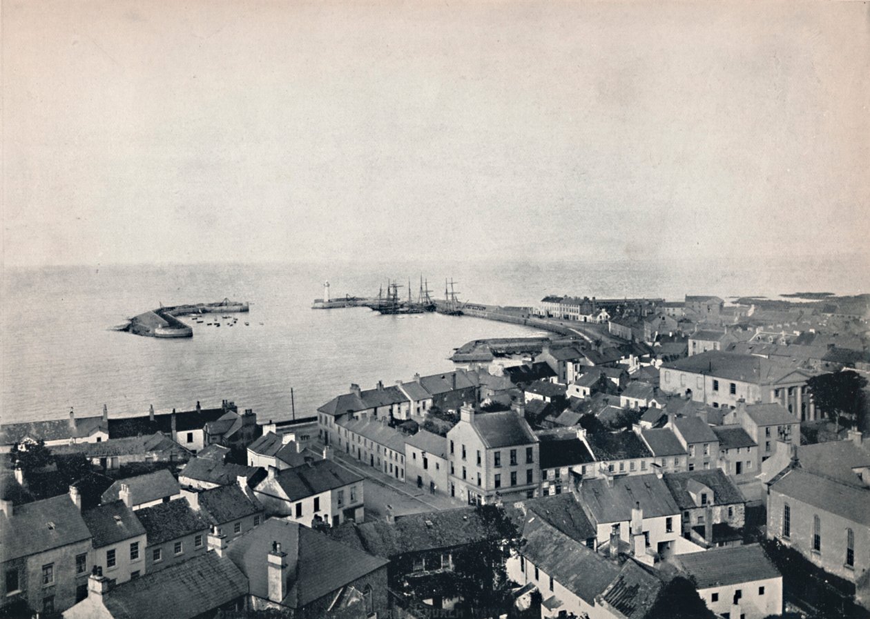 Donaghadee - Blick vom Kirchturm, zeigt den Hafen, 1895 von Unbekannt