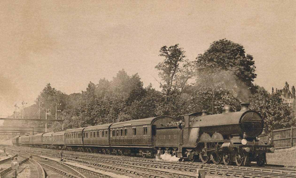 Down Brighton Express bei South Croydon. Lokomotive 4-4-2, Nr. 421, ca. 1920 von Unbekannt