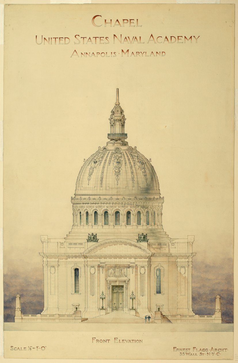 Zeichnung, Kapelle, U.S. Naval Academy von Unbekannt