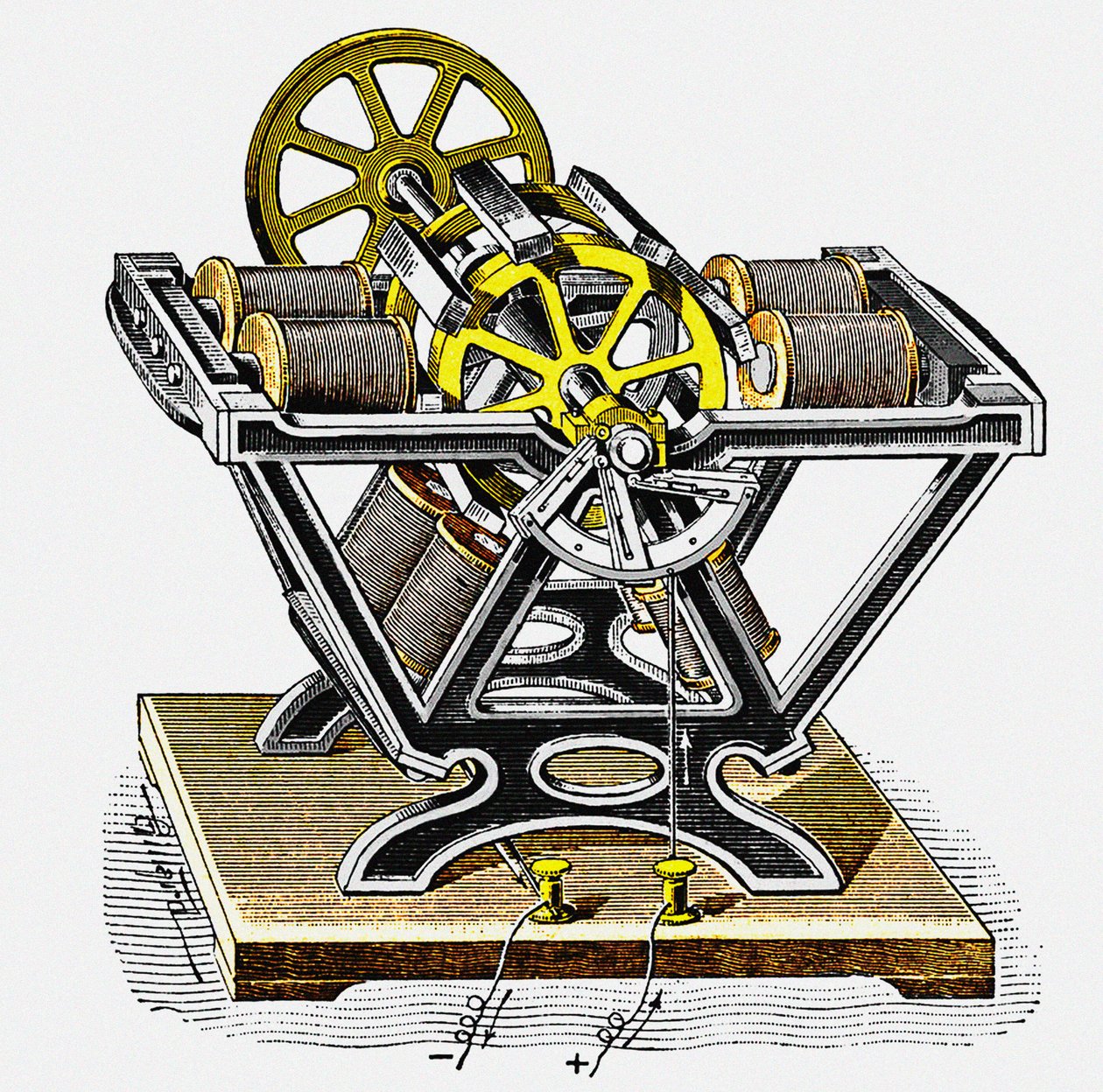 Früher Elektromotor, entworfen und gebaut von dem Physiker und Ingenieur Moritz von Jacobi von Unbekannt