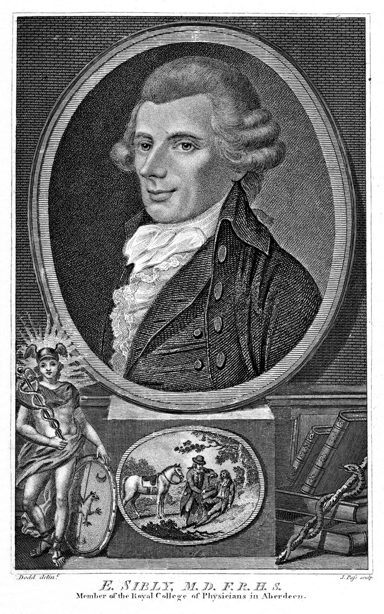 Ebenezer Sibly, britischer Astrologe und Arzt, spätes 18. Jahrhundert von Unbekannt
