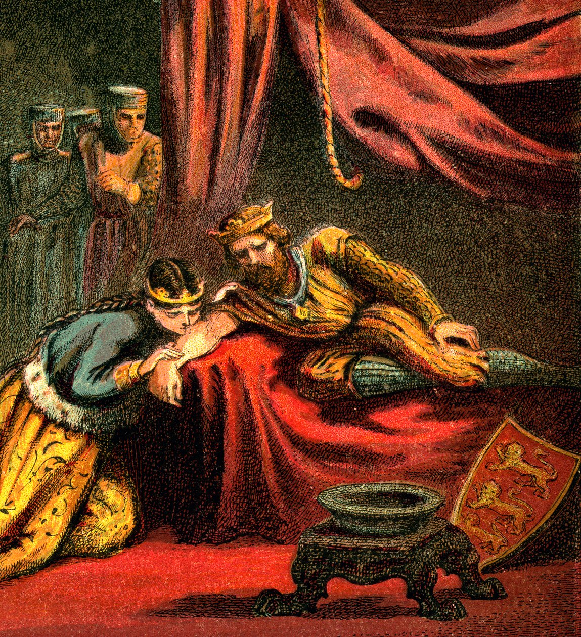 Edward von Woodstock, Prinz von Wales, mit seiner Frau, Joan, Prinzessin von Wales, um 1850 von Unbekannt