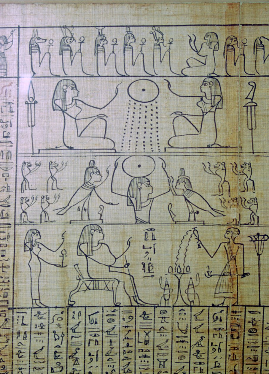 Ägyptische Darstellung einer Beerdigung und des Eintritts in die Unterwelt, Papyrus von Ani von Unbekannt