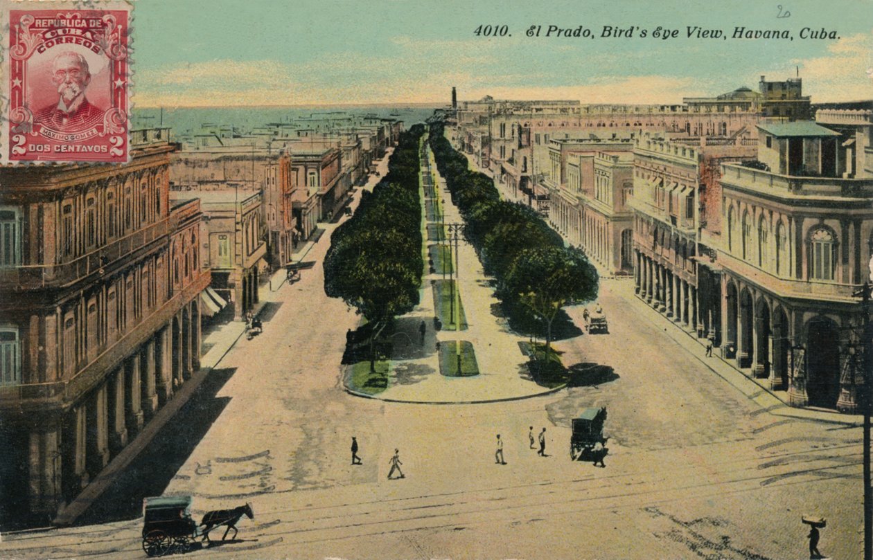 El Prado, Vogelperspektive, Havanna, Kuba, 1911 von Unbekannt