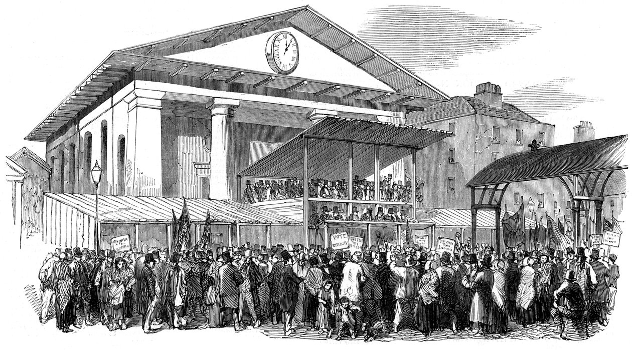 Wahlkampf in Covent Garden während der Westminster-Wahl, London, 1852 von Unbekannt