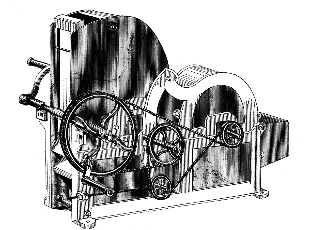 Eli Whitneys 1765-1825 Baumwoll-Entkörnungsmaschine, 1865 von Unbekannt