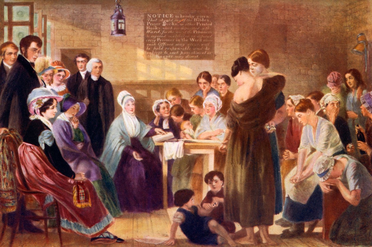 Elizabeth Fry besucht das Newgate-Gefängnis von Unbekannt