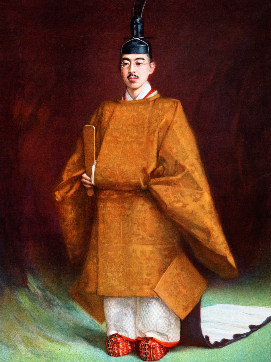 Kaiser Hirohito in seinen Krönungsgewändern, ca. 1924-1926 von Unbekannt