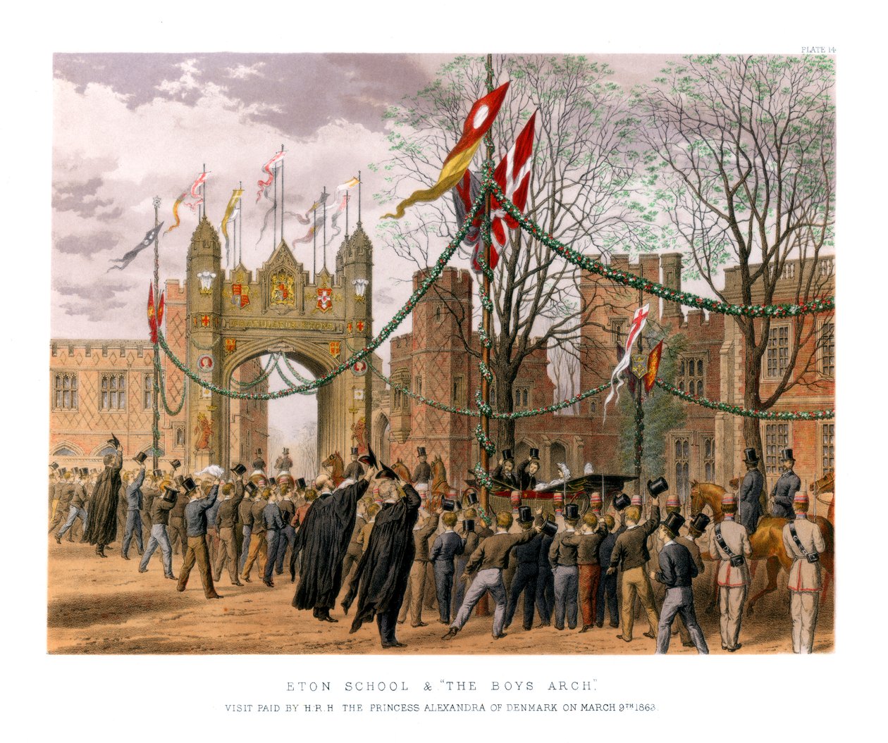 Eton School & The Boys Arch, 19. Jahrhundert von Unbekannt
