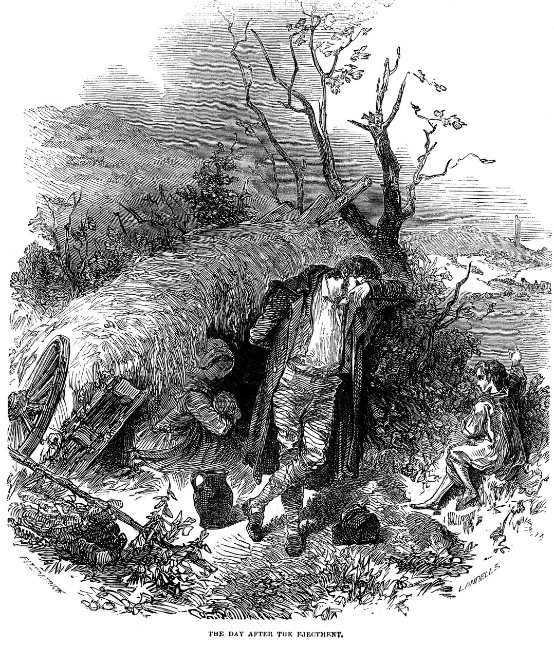 Delogierte irische Bauernfamilie, 1848 von Unbekannt