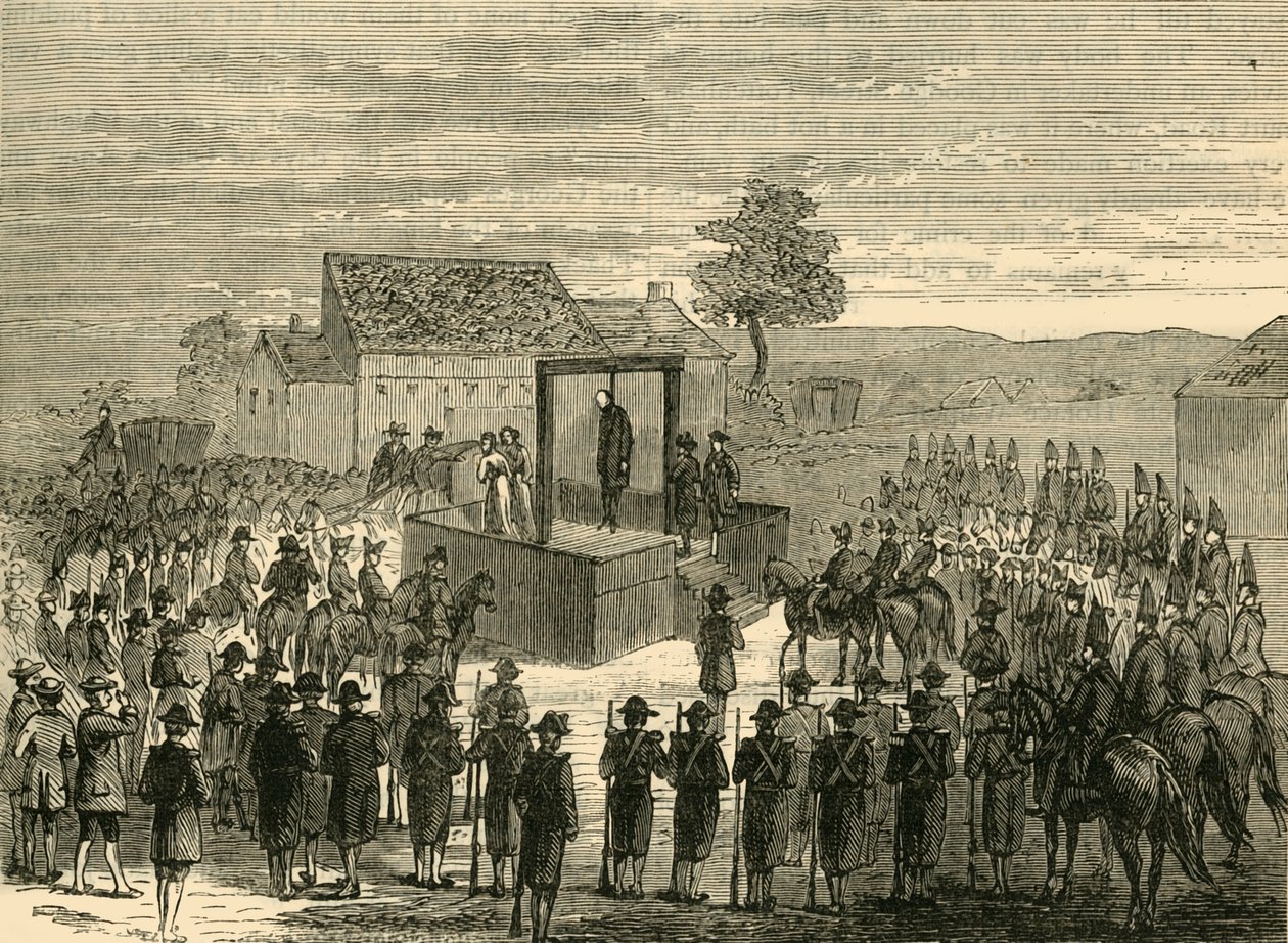 Hinrichtung von Lord Ferrers in Tyburn, 1760, um 1876 von Unbekannt