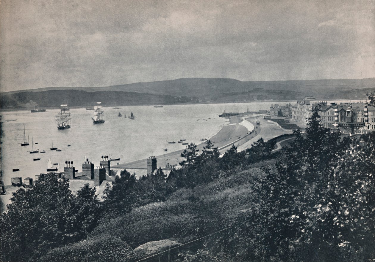 Exmouth - Ansicht des Strandes und des gegenüberliegenden Ufers, 1895 von Unbekannt
