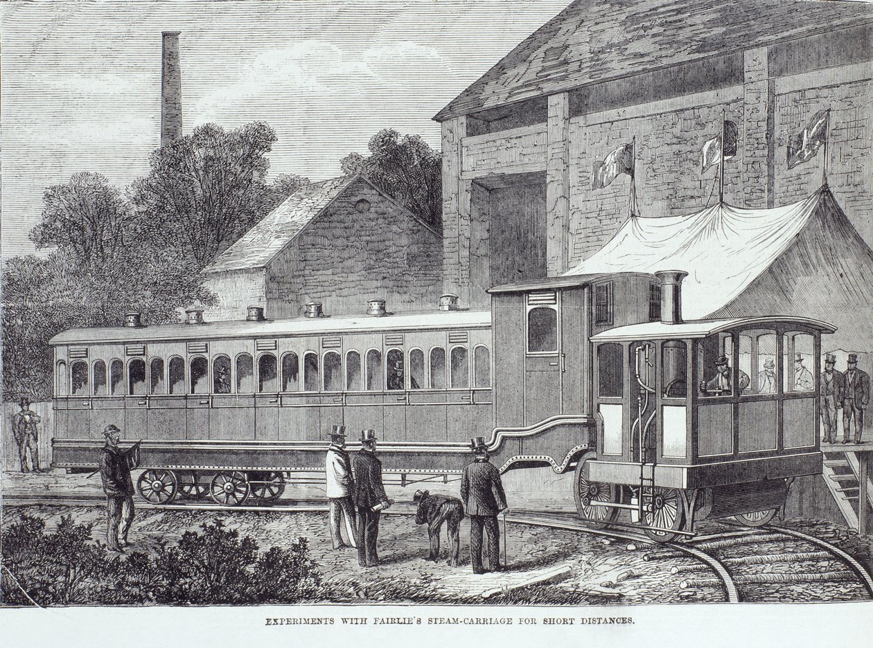 Experimente mit Fairlies Dampfwagen für kurze Strecken, August 1869 von Unbekannt