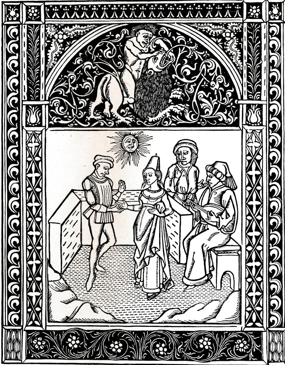 Fabel VIII: Die Frau, die mit einem Räuber verheiratet ist. Äsops Fabeln, 1485 von Unbekannt
