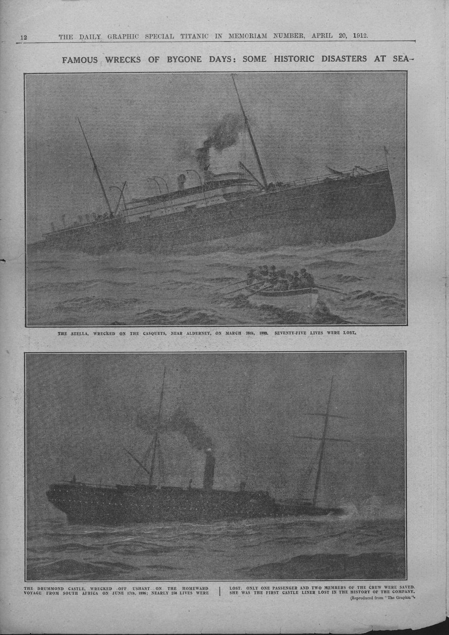 Berühmte Wracks vergangener Tage: Einige historische Katastrophen auf See, 20. April 1912 von Unbekannt