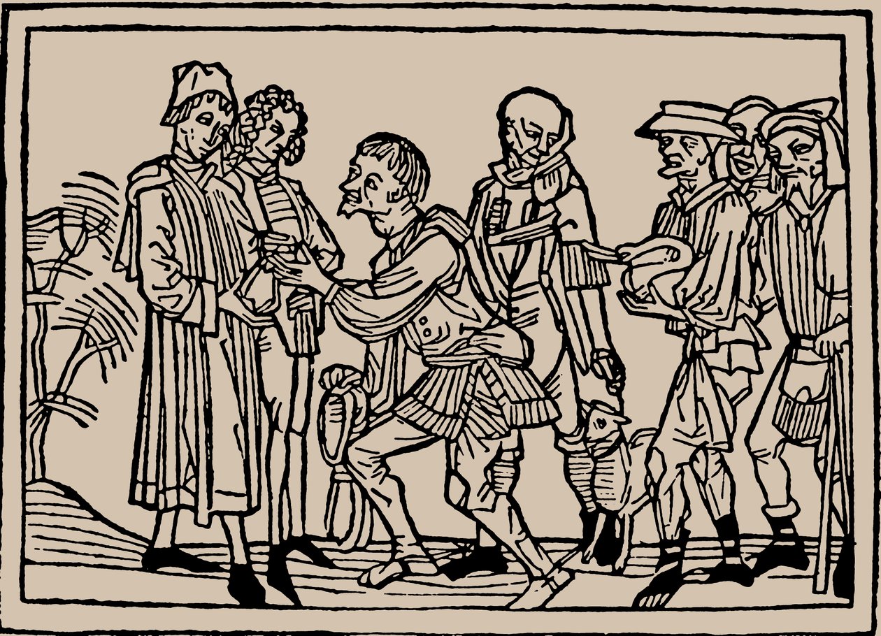 Bauern bei der Abgabe ihrer Steuern an die Grundherren, 1479 von Unbekannt