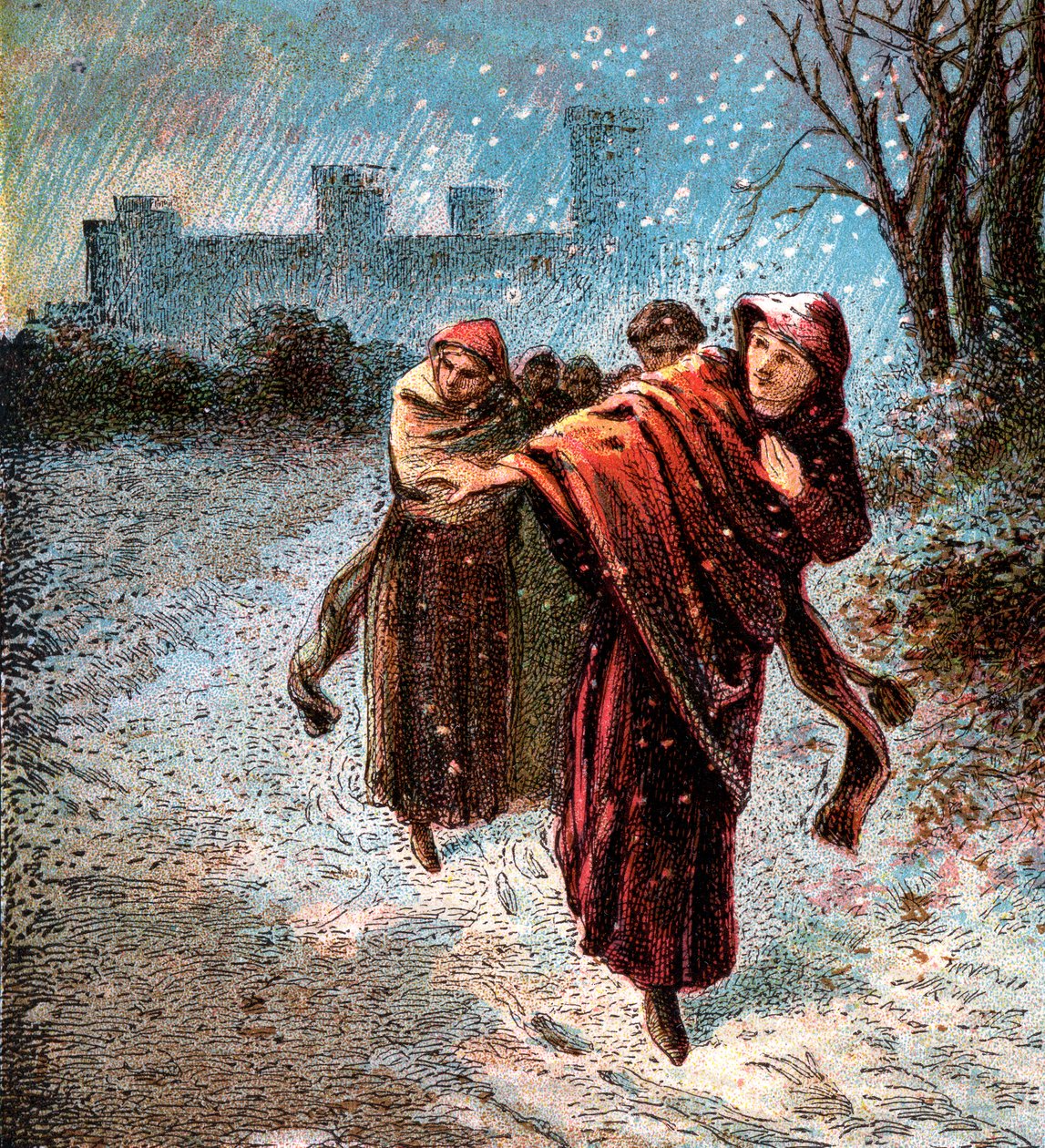 Flucht der Kaiserin Maude, 12. Jahrhundert, ca. 1850 von Unbekannt