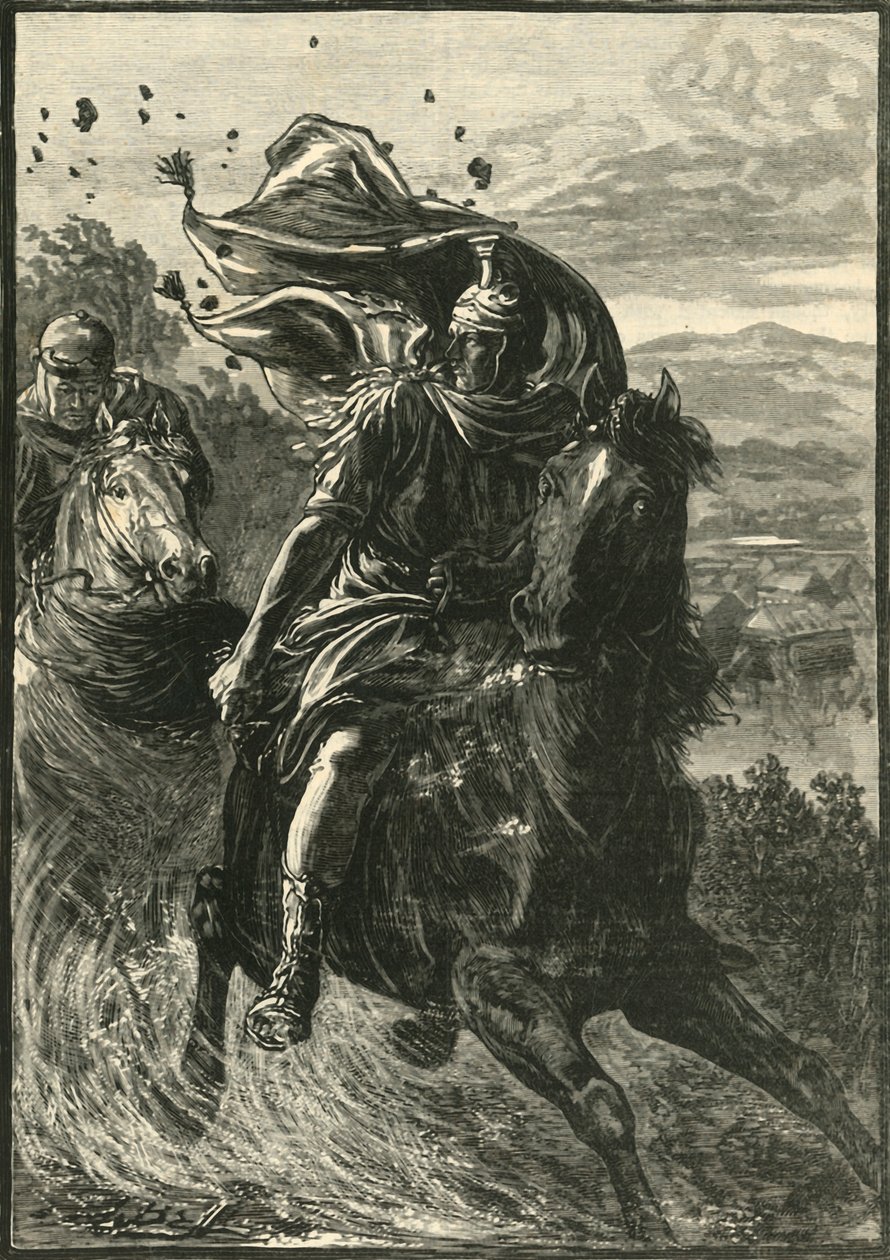 Flucht von Pompeius vom Schlachtfeld von Pharsalos, 1890 von Unbekannt